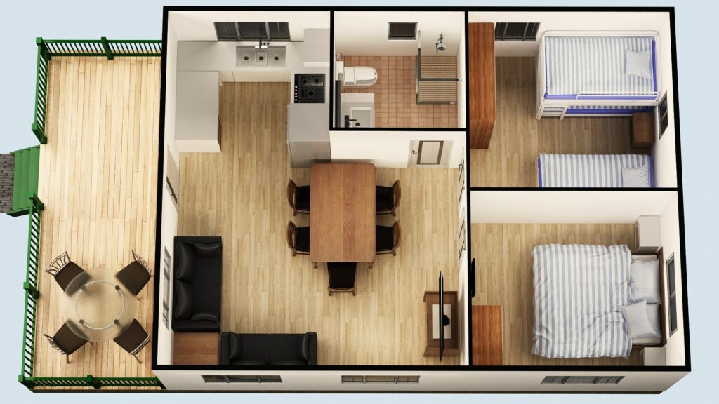 2-Bedroom-chalet-floorplan